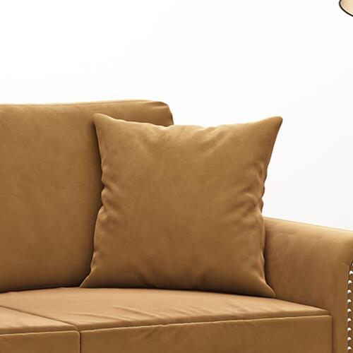 Pyntepuder 2 stk. 40x40 cm velour brun