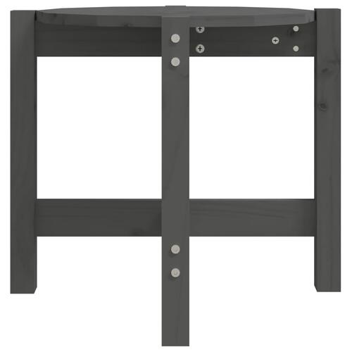 Sofabord Ø 52,5x45 cm massivt fyrretræ grå