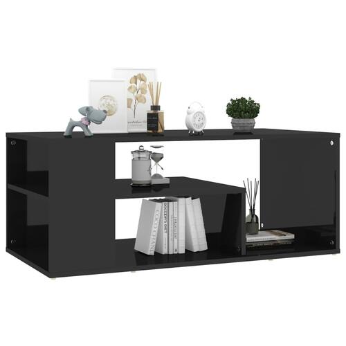 Sofabord 100x50x40 cm konstrueret træ sort højglans