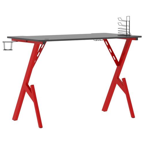 Gamerbord med Y-formede ben 110x60x75 cm sort og rød