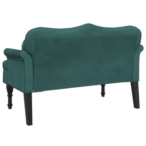 Bænk med hynder 120,5x65x75 cm velour mørkegrøn