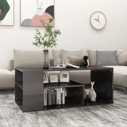 Sofabord 100x50x40 cm konstrueret træ grå højglans
