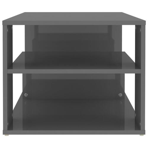 Sofabord 100x50x40 cm konstrueret træ grå højglans