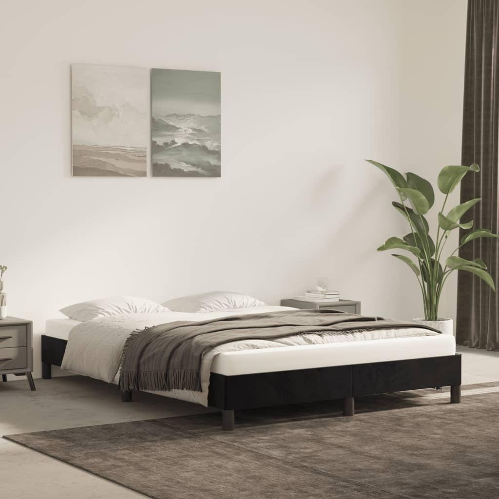 Sengeramme uden madras Sort 140x190 cm Fløjl