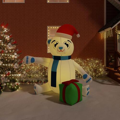 Oppustelig julebamse m. LED-lys 240 cm