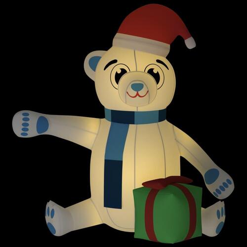 Oppustelig julebamse m. LED-lys 240 cm