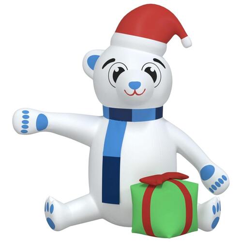 Oppustelig julebamse m. LED-lys 240 cm