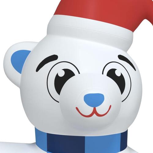 Oppustelig julebamse m. LED-lys 240 cm