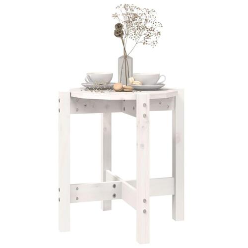 Sofabord Ø 42,5x45 cm massivt fyrretræ hvid