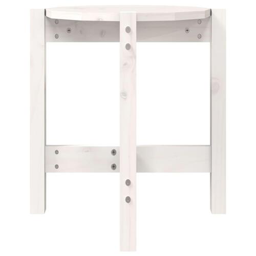 Sofabord Ø 42,5x45 cm massivt fyrretræ hvid