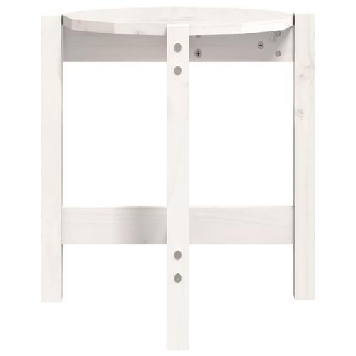Sofabord Ø 42,5x45 cm massivt fyrretræ hvid