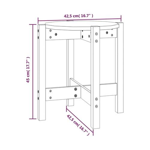 Sofabord Ø 42,5x45 cm massivt fyrretræ hvid