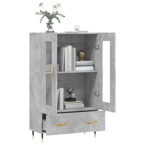 Skab 69,5x31x115 cm konstrueret træ betongrå