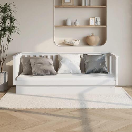 Daybed 80x200 cm massivt fyrretræ hvid