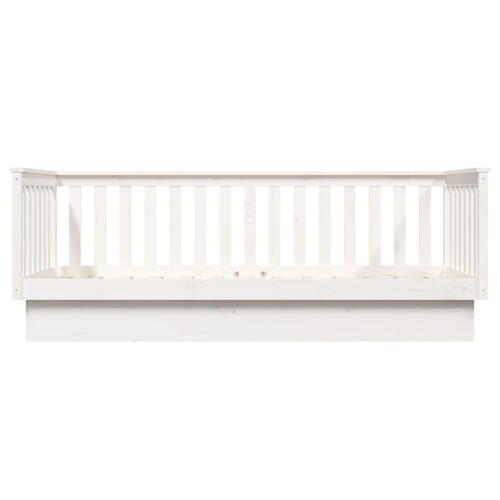 Daybed 80x200 cm massivt fyrretræ hvid