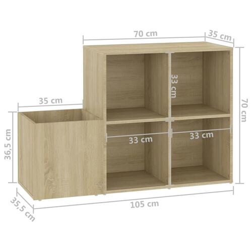 Skoskab 105x35,5x70 cm konstrueret træ sonoma-eg