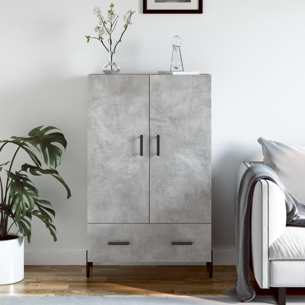 Skab 69,5x31x115 cm konstrueret træ betongrå