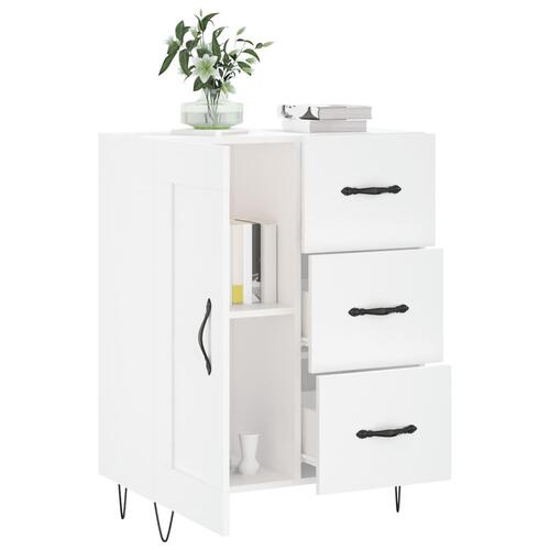 Skænk 69,5x34x90 cm konstrueret træ hvid højglans