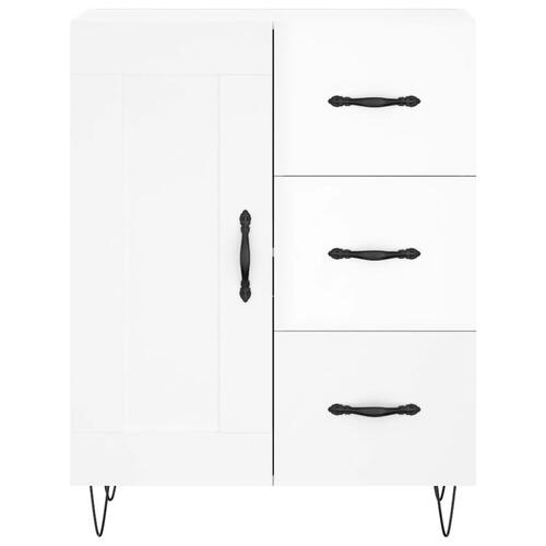 Skænk 69,5x34x90 cm konstrueret træ hvid højglans