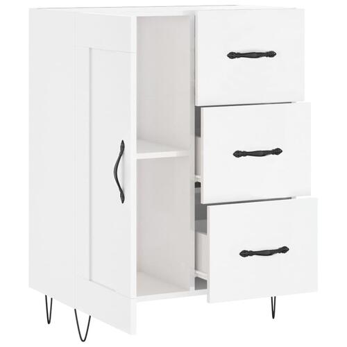 Skænk 69,5x34x90 cm konstrueret træ hvid højglans