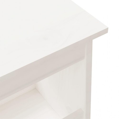 Entrébænk 160x28x45 cm massivt fyrretræ hvid