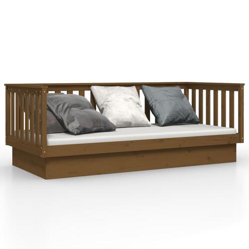 Daybed 80x200 cm massivt fyrretræ gyldenbrun