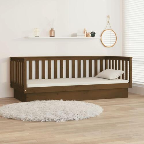 Daybed 80x200 cm massivt fyrretræ gyldenbrun