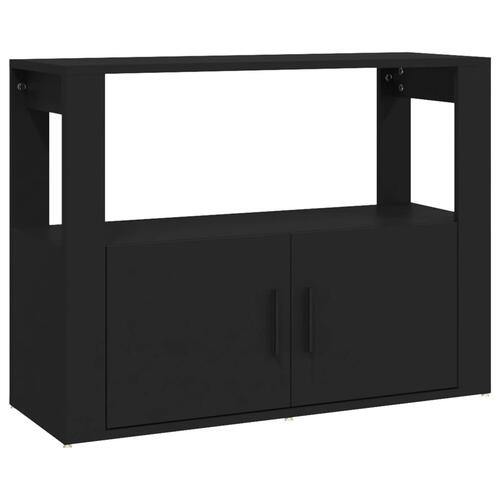 Skænk 80x30x60 cm konstrueret træ sort