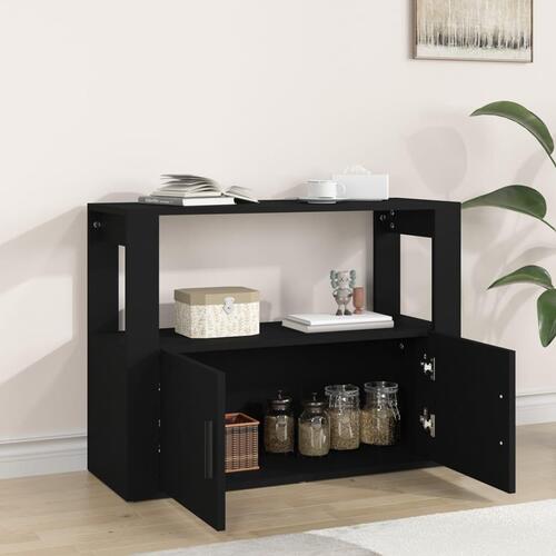 Skænk 80x30x60 cm konstrueret træ sort
