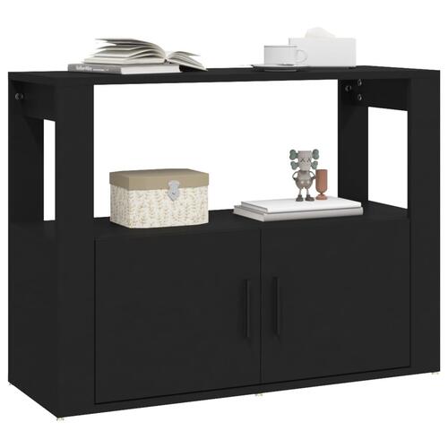 Skænk 80x30x60 cm konstrueret træ sort