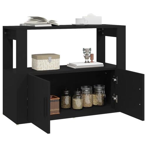 Skænk 80x30x60 cm konstrueret træ sort