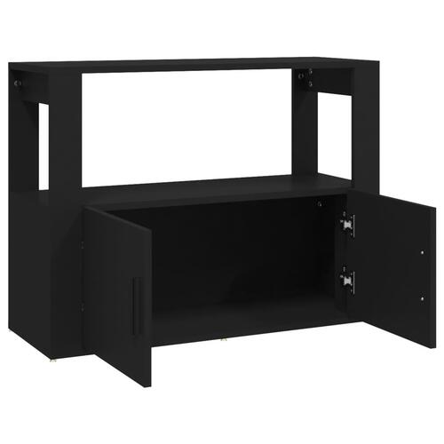Skænk 80x30x60 cm konstrueret træ sort