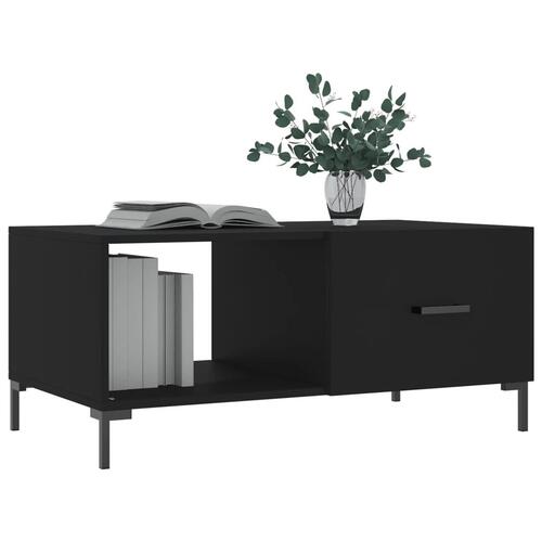 Sofabord 90x50x40 cm konstrueret træ sort