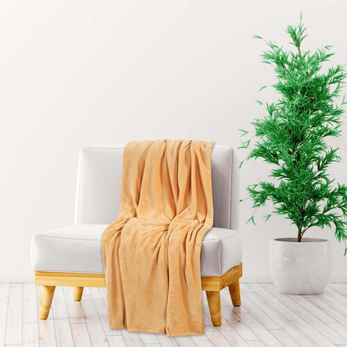 Tæppe 150x200 cm polyester abrikosfarvet