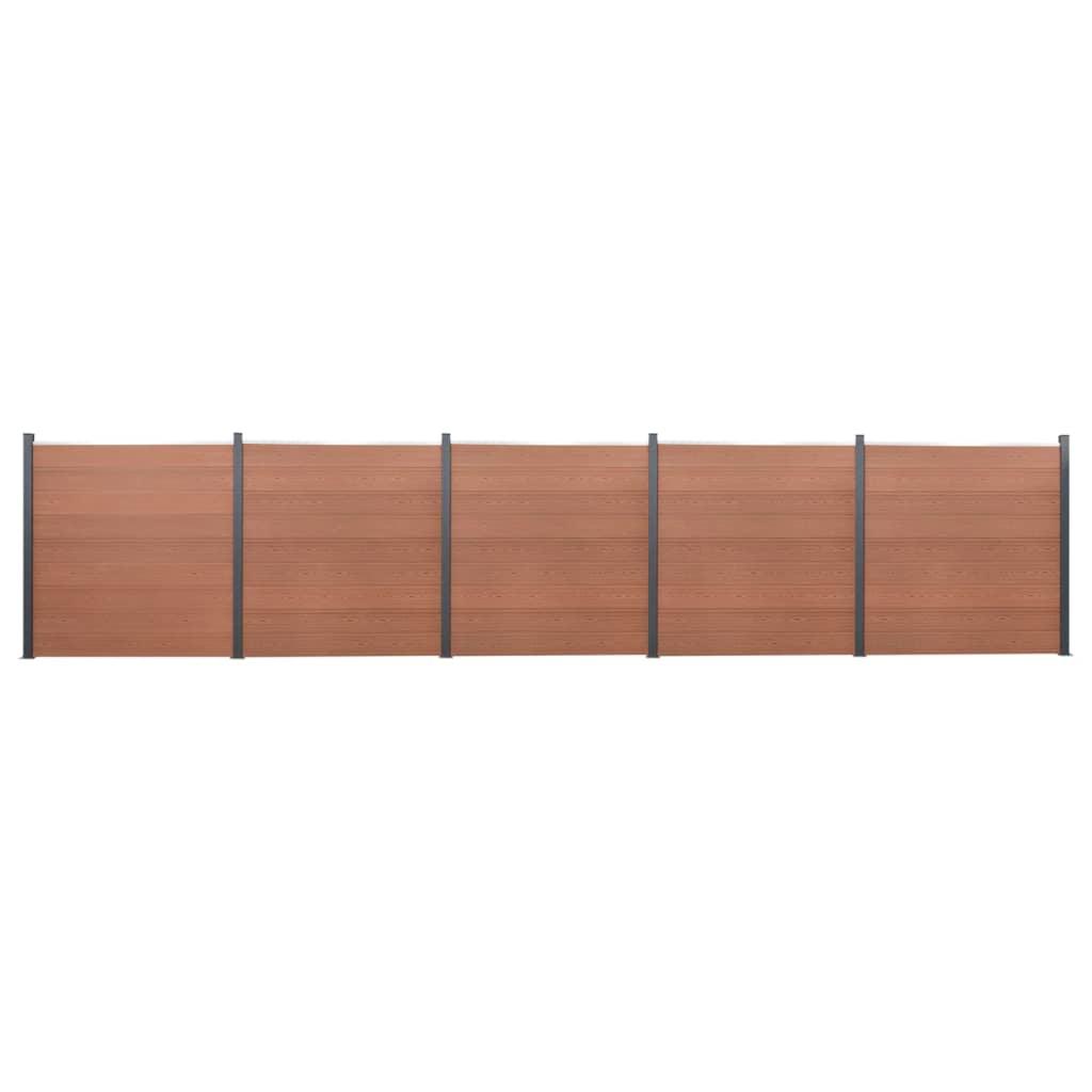 Hegnspanelsæt 872x186 cm WPC brun