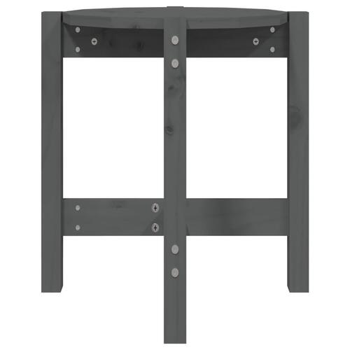 Sofabord Ø 42,5x45 cm massivt fyrretræ grå