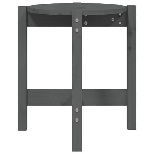 Sofabord Ø 42,5x45 cm massivt fyrretræ grå