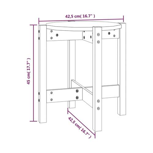 Sofabord Ø 42,5x45 cm massivt fyrretræ grå