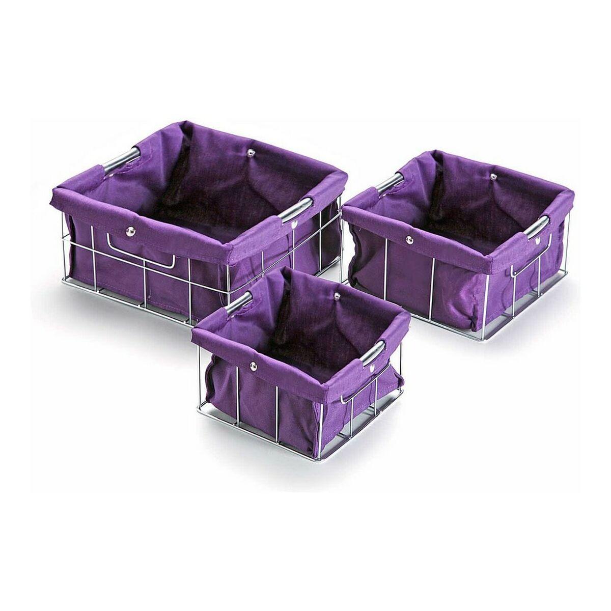 Versa sæt med stabelbare opbevaringskurve - violet, 3 dele