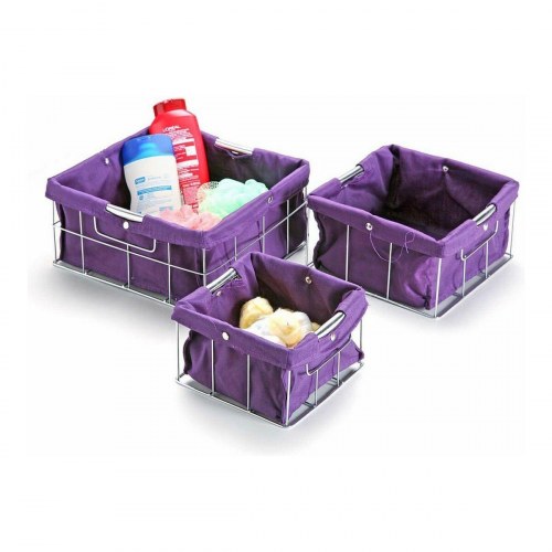 Versa sæt med stabelbare opbevaringskurve - violet, 3 dele