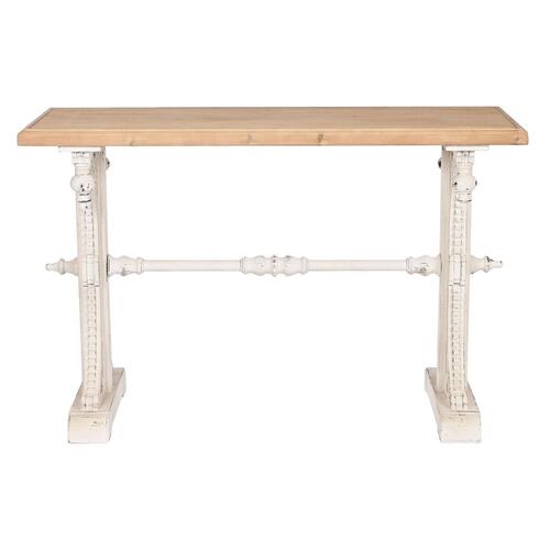 Konsol Home ESPRIT Gul Hvid Gran Træ MDF 120 x 50 x 77 cm