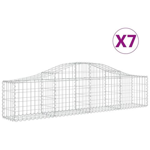 Buede gabionkurve 7 stk. 200x30x40/60 cm galvaniseret jern