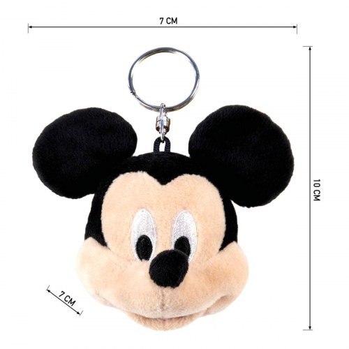 Mickey Mouse nøglering med plysdyr - Sort (7 × 10 × 7 cm)