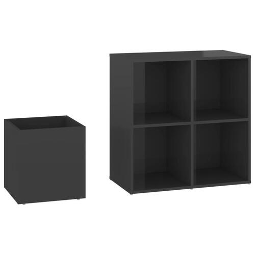 Skoskab 105x35,5x70 cm konstrueret træ grå højglans
