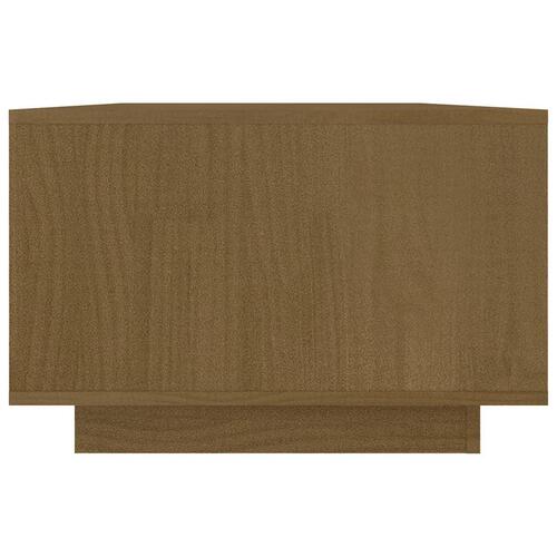 Sofabord 110x50x33,5 cm massivt fyrretræ honningbrun
