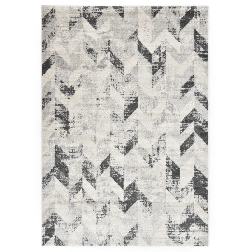 Tæppe 120 x 170 cm PP grå og hvid