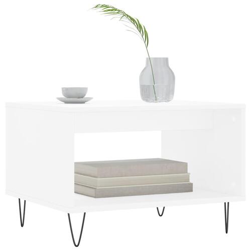 Sofabord 60x50x40 cm konstrueret træ hvid