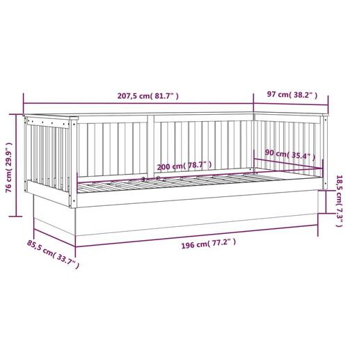 Daybed 90x200 cm massivt fyrretræ gyldenbrun