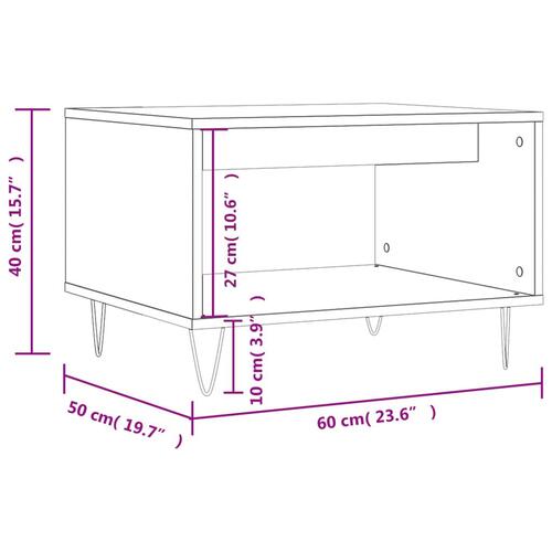 Sofabord 60x50x40 cm konstrueret træ hvid