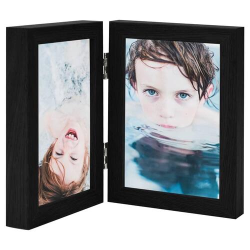Folderamme til 2 billeder 2x(13x18 cm) sort